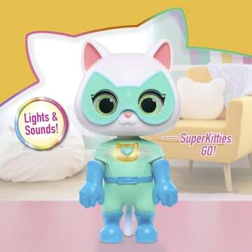 Just Play Disney Junior SuperKitties Cat-Tastic Transforming Bitsy, Toys for Kids Ages 3 Up