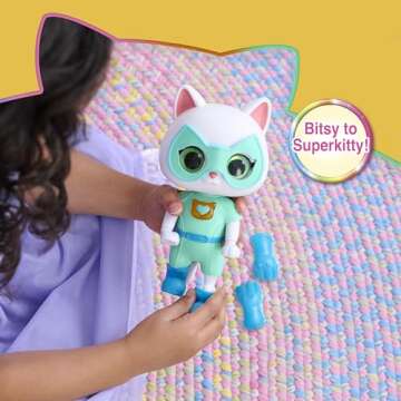 Just Play Disney Junior SuperKitties Cat-Tastic Transforming Bitsy, Toys for Kids Ages 3 Up