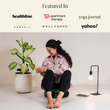 Mindful & Modern Velvet Meditation Cushion | Luxe Zafu Yoga Floor Pillow Seat | Posture Support | Buckwheat Hull Filled | Large Round Cushion with Removable Washable Cover + Carry Handle | Color Green