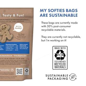 Buddy Biscuit Softies 6 oz Pouch, Soft & Chewy, Natural Bacon and Cheese Flavor Dog Treats, Oven Baked in the USA