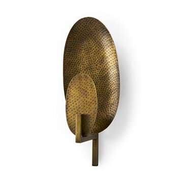 Mercana Clarence Metal Hammered Gold Round Wall Sconce 68776