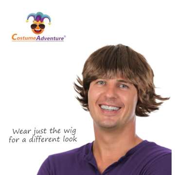 60's Hippie Sonny Wig and Mustache Costume Set