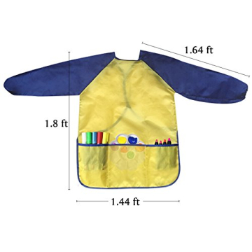 Bassion Kids Art Smocks Waterproof Long Sleeve with Pockets