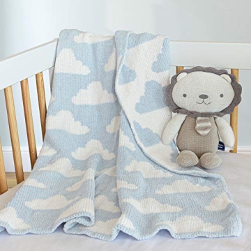 Cozy Living Textiles Blue Clouds Chenille Blanket 40x30