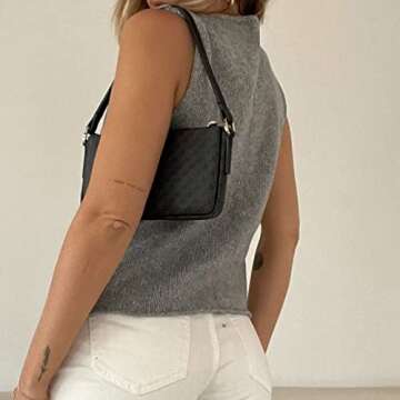 Jkerther Womens Crochet Vest Sleeveless Knitted Crop Top