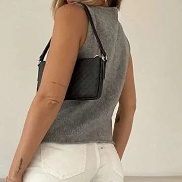 Jkerther Womens Crochet Vest Sleeveless Knitted Crop Top