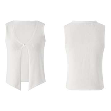 Jkerther Womens Crochet Vest Sleeveless Knitted Crop Top