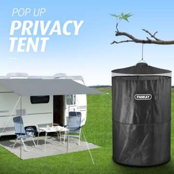 PANKAY Pop Up Privacy Tent, Portable Outdoor Camping Bathroom Toilet Tent, Collapsible Shelter for Camping & Emergency – Lightweight & Sturdy, Easy Set Up, Foldable - with Carry Bag