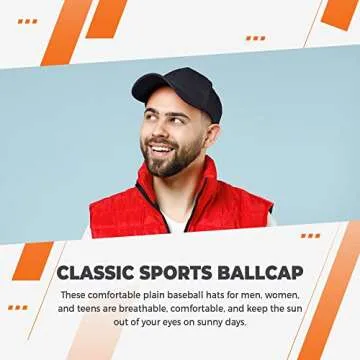 Kangora Plain Baseball Cap Adjustable Men Women Unisex | Classic 6-Panel Hat | Outdoor Sports Wear (20+Colors) (Black)