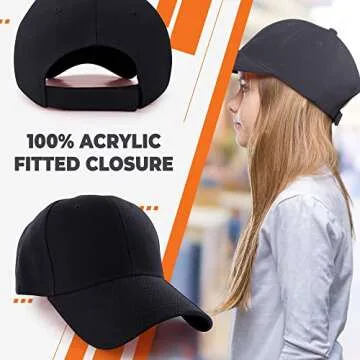 Kangora Plain Baseball Cap Adjustable Men Women Unisex | Classic 6-Panel Hat | Outdoor Sports Wear (20+Colors) (Black)