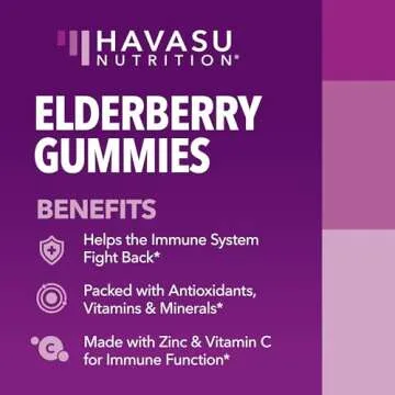 Sambucus Elderberry Gummies for Adults - Immune Support Supplement with Vitamin C and Zinc - Enhanced Formula for Daily Defense - 60 Count, 1 Month Supply, Berry Flavor - Convenient Wellness