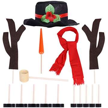 Lansian 16Pcs Christmas Snowman Decorating Making Kit Snow Toys Outdoor Fun Kids for Christmas Winte...