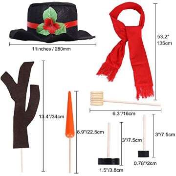 Lansian 16Pcs Christmas Snowman Decorating Making Kit Snow Toys Outdoor Fun Kids for Christmas Winter Holiday Party Decoration Gifts Funny Toys