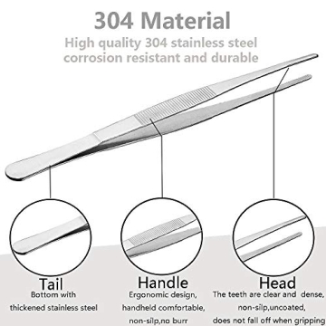 Gutsdoor Stainless Steel Kitchen Tweezers for Precision Cooking