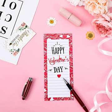 Valentine's Day Magnetic To Do List Notepads - 6 Pieces