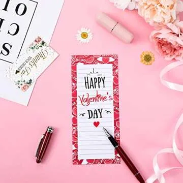 Valentine's Day Magnetic To Do List Notepads - 6 Pieces