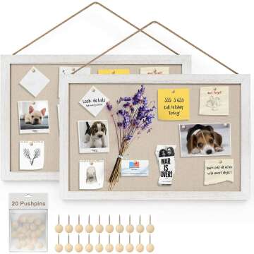 Wood Framed Bulletin Board Set | 16x11 Inch