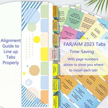 Updated FAR/AIM 2023 Tabs for Private Pilot, 92 Printed Tabs + 8 Blank, Color-Coded & Tear-Resistant Index Tabs, with Placement Guide and Bookmark (Book Not Included)