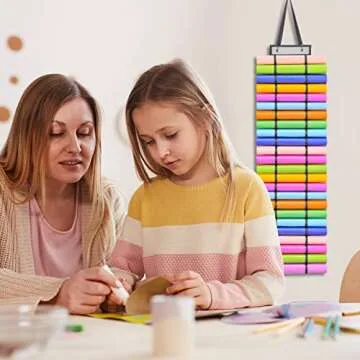 VICNOVA Vinyl Roll Holder, 24 Compartments Hanging Vinyl Storage Organizer Wall Mount Craft Organizers and Storage Foldable Vinyl Roll Storage Plastic Bag Holder Rack for Craft Room