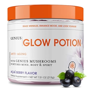 Genius Glow Potion, Anti-Aging Supplement, Acai Berry Powder - Beauty Supplements for Glowing Skin w...