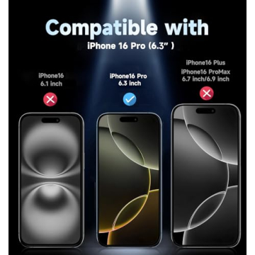 MAGIC JOHN Screen Protector iPhone 16 Pro 6.3" HD Clear