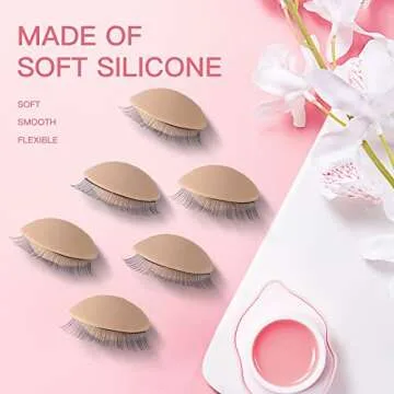 Pretty memory 3 Pairs Removable Eyelids for Lash Practice, Soft Silicone Rubber Replacement Eyelids for Eyelash Makeup Practice, Suitable for Different Kinds of Mannequin Heads