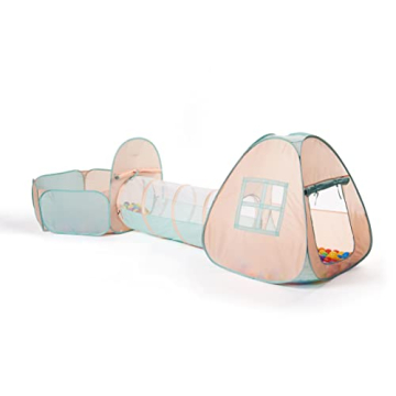 UTEX 3 in 1 Kids Play Tent with Tunnel and Ball Pit