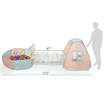 UTEX 3 in 1 Kids Play Tent with Tunnel and Ball Pit