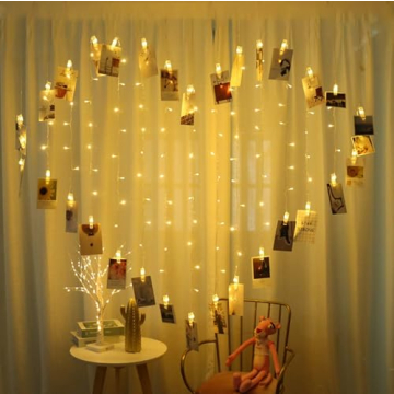 Magnoloran 20 Photo Clip String Lights LED Fairy Twinkle Lights for Hanging Pictures,Home Wall Halloween Thanksgiving Christmas Party Wedding Festival Indoor Outdoor Decor