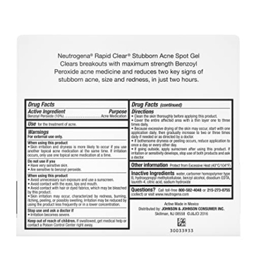Neutrogena Rapid Clear Acne Treatment Gel 10% Benzoyl Peroxide