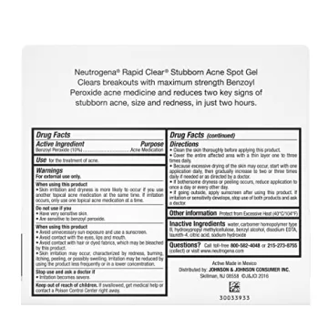 Neutrogena Rapid Clear Acne Treatment Gel 10% Benzoyl Peroxide