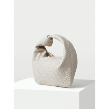 Verdusa Women's Hobo Bags Zipper Handbags Knot Strap Leather Shoulder Bag Evening Clutch Purses Beige One-Size