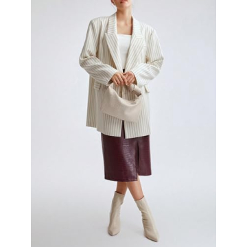 Verdusa Women's Hobo Bags Zipper Handbags Knot Strap Leather Shoulder Bag Evening Clutch Purses Beige One-Size