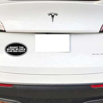 I Bought This Before We Knew Elon was Crazy Sticker - Waterproof Vinyl Decal for Car Bumper, Laptop, Water Bottle, Wall, and Window, Size - 6'' Longer Side