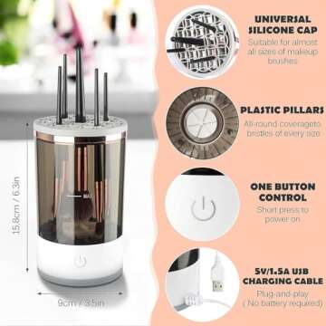 Brushly Pro Electric Makeup Brush Cleaner for All Brushes