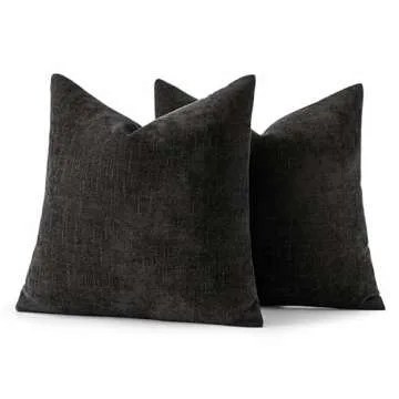 MIULEE Chenille Pillow Covers Set of 2 for Modern Decor