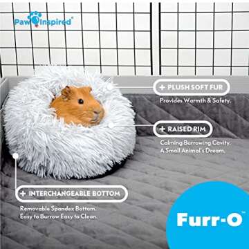 Paw Inspired Furr-O Burrowing Pet Bed for Guinea Pigs and Other Small Animals (Light Gray)