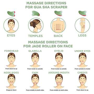 Gimore Jade Roller For Face 100% Natural Rose Quartz Anti Aging Facial Rolling SPA Gua Sha Massage Tools Face Eye Neck Beauty Roller For Rejuvenate Skin & Remove Wrinkles (Rose Quartz 2 in 1)