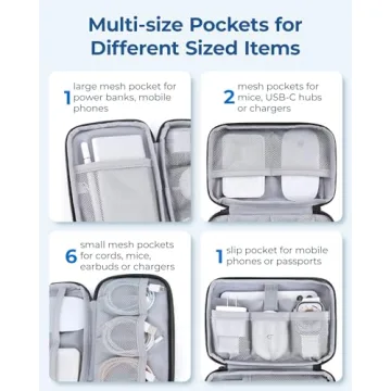 BAGSMART Grey Travel Tech Organizer for Tangle-Free Gadgets