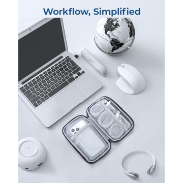 BAGSMART Grey Travel Tech Organizer for Tangle-Free Gadgets