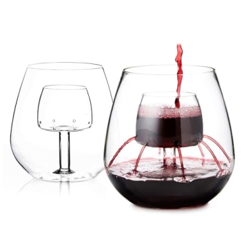 Patented Stemless Aerating Wine Glasses by Chevalier