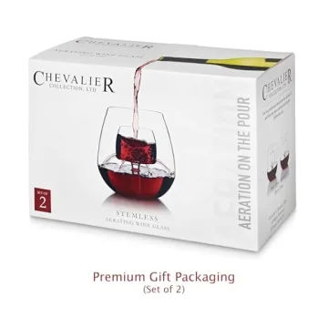 Patented Stemless Aerating Wine Glasses by Chevalier