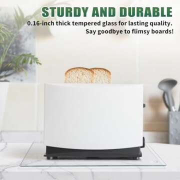 Seelenruhe Tempered Glass Cutting Boards for Kitchen Counter, Clear Cutting Boards for Countertop, Non-Slip, Heat-Resistant, Machine Washable, Easy to Clean, Kitchen Decoration, 16x12 & 12x8 2PCS