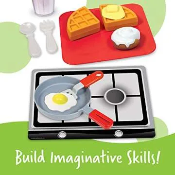 Learning Resources Rise & Shine Diner, Pretend Play Toys, Play Food Toy, Kitchen Toys for Toddlers, Breakfast Toys, 38 Pieces, Ages 3+