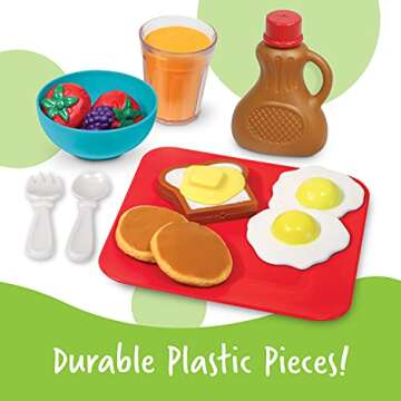 Learning Resources Rise & Shine Diner, Pretend Play Toys, Play Food Toy, Kitchen Toys for Toddlers, Breakfast Toys, 38 Pieces, Ages 3+