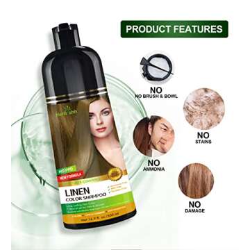 Herbishh Hair Color Shampoo - Ammonia-Free 3-in-1 Formula