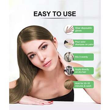 Herbishh Hair Color Shampoo - Ammonia-Free 3-in-1 Formula