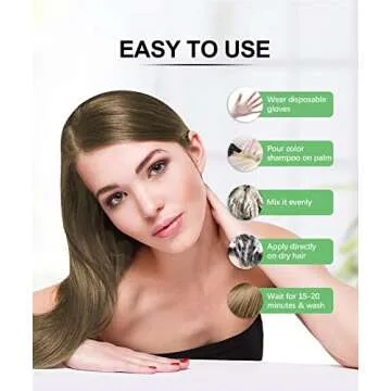 Herbishh Hair Color Shampoo - Ammonia-Free 3-in-1 Formula