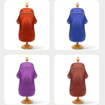 Dog Silk Pajamas for Small Medium Large Dogs Cats Soft Silk Lapel Pet Sleepwear Shirts Bulldog Chihuahua Yorkie Pjs Loungewear Clothes Dog Cat Comfortable Breathable Two-Legged Outfit