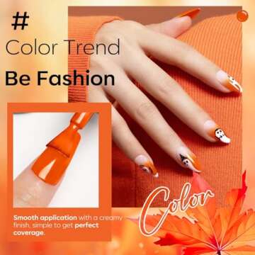 Modelones Fall Gel Nail Polish - Vibrant Orange Color
